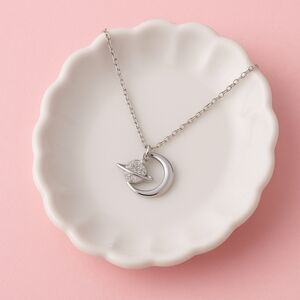 Silver Planet and Crescent Necklace